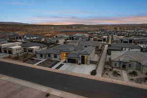 View of aerial view at dusk