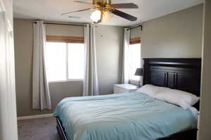 Bedroom with ceiling fan