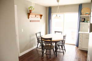 Dining room featuring dark hardwood / wood-style floors