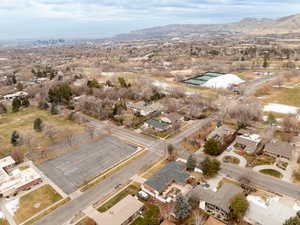 Birds eye view of property looking northwest towards downtown SLC, Wasatch Hills Tennis Center and Bonnevile Golf Course