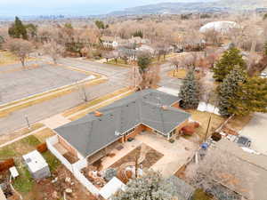 Aerial view looking towards University of Utah and downtown SLC