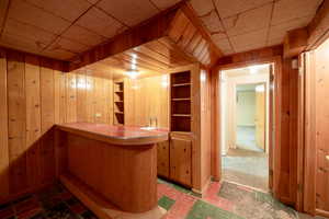 Breakfast bar/sink portion of family room