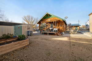 View of front of property with a patio area