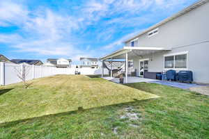 View of yard featuring an outdoor living space and a patio area