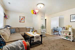 View of carpeted living room