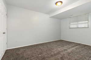 View of carpeted spare room