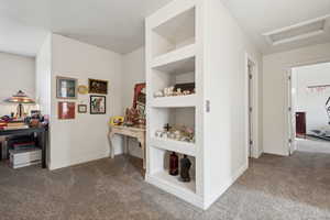 Corridor with carpet floors