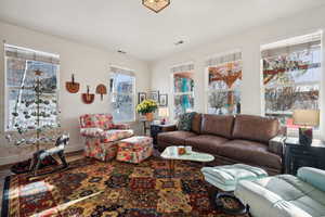 Living room featuring wood-type flooring