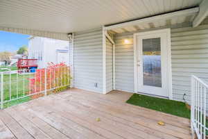 View of wooden deck