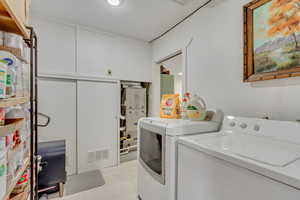 Laundry area with independent washer and dryer