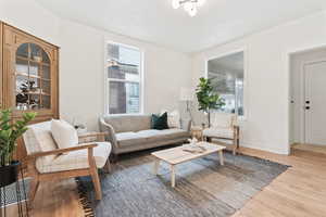 Living room featuring hardwood / wood-style floors