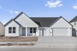 Modern farmhouse with a garage