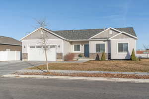 View of front of home featuring a garage