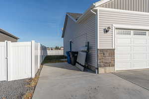 View of home's exterior featuring a garage