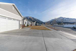 Exterior space with a mountain view