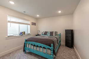 View of carpeted bedroom