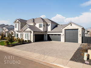 View of front of house with a garage