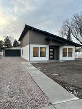 View of front facade with a garage