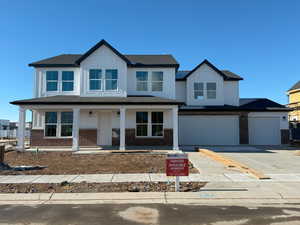 View of front of home with a garage