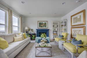 View of carpeted living room