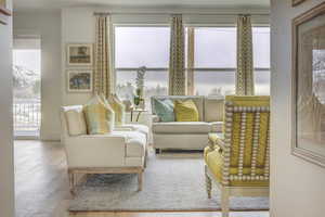 Living room featuring light hardwood / wood-style flooring