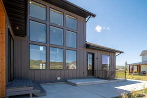 Rear view of house with a patio area