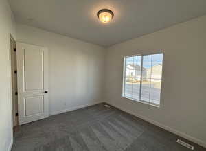 View of carpeted spare room