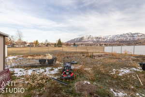 View of yard featuring a mountain view