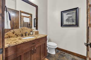 Bathroom featuring vanity and toilet