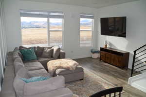 Living room featuring hardwood / wood-style floors