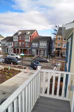 View of balcony off of kitchen