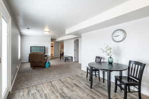 Dining area featuring light hardwood / wood-style flooring