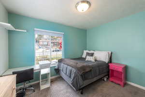 Bedroom with carpet floors