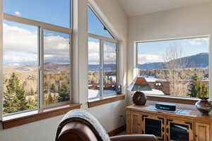 Office with a mountain view and plenty of natural light