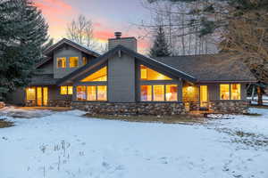 View of snow covered house