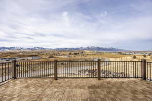 Exterior space featuring a mountain view