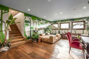 Living room featuring light hardwood / wood-style floors