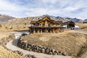 View of front of home with a mountain view