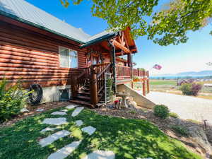 Exterior space with a mountain view