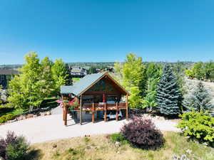 View of property's community with a wooden deck