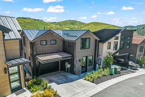 View of front of home with a mountain view