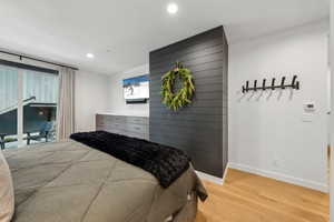 Bedroom featuring light wood-type flooring