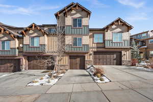 View of front of home with a garage