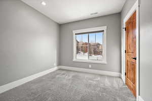 View of carpeted spare room