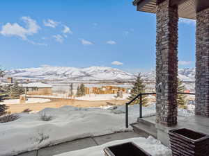 Exterior space featuring a mountain view