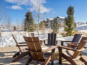 View of snow covered patio