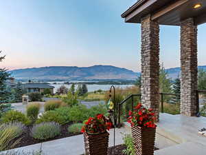 View of mountain feature with a water view