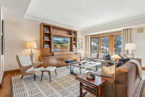 Living room featuring light hardwood / wood-style flooring