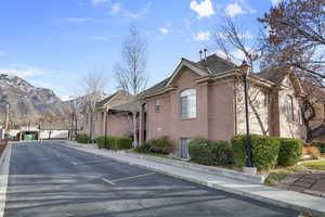 Exterior space with a mountain view