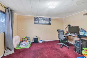 Office space with carpet